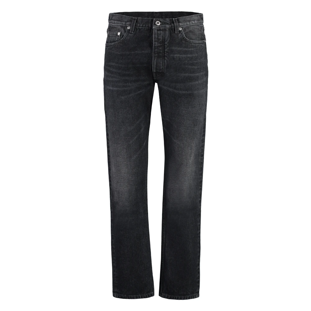 Off White Klassieke Denim Jeans met Metalen Details Black Heren