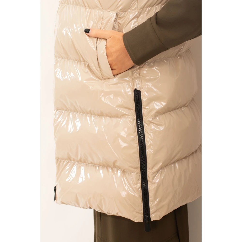 pinko Graffetta Hooded Puffer Vest in Stijl Beige Dames