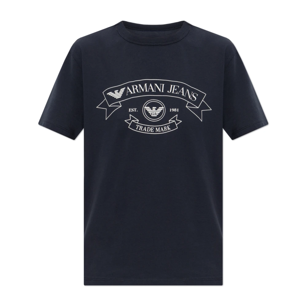Emporio Armani Mujer Camiseta De Punto Con Estampado De Jeans