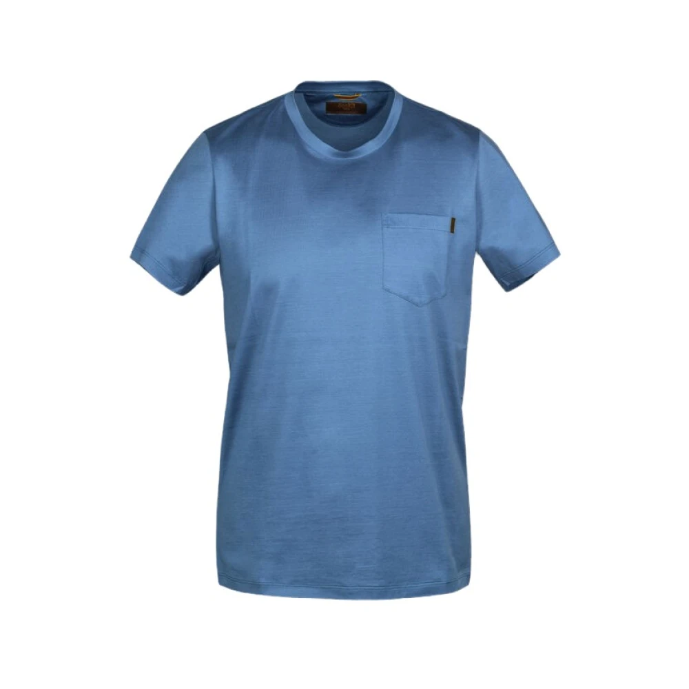 Moorer Men's Blue T-Shirts, M, Knitwear