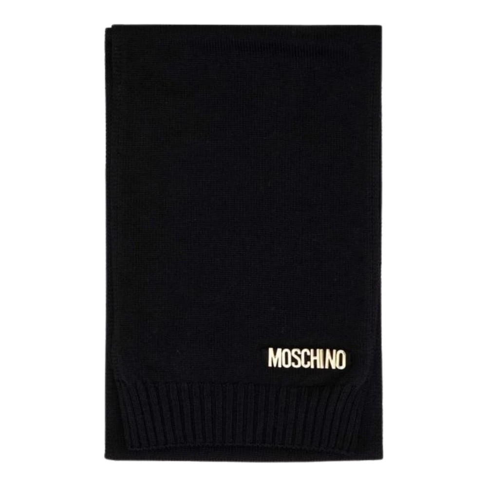 Moschino Zwart Gebreide Wollen Sjaal Black Heren