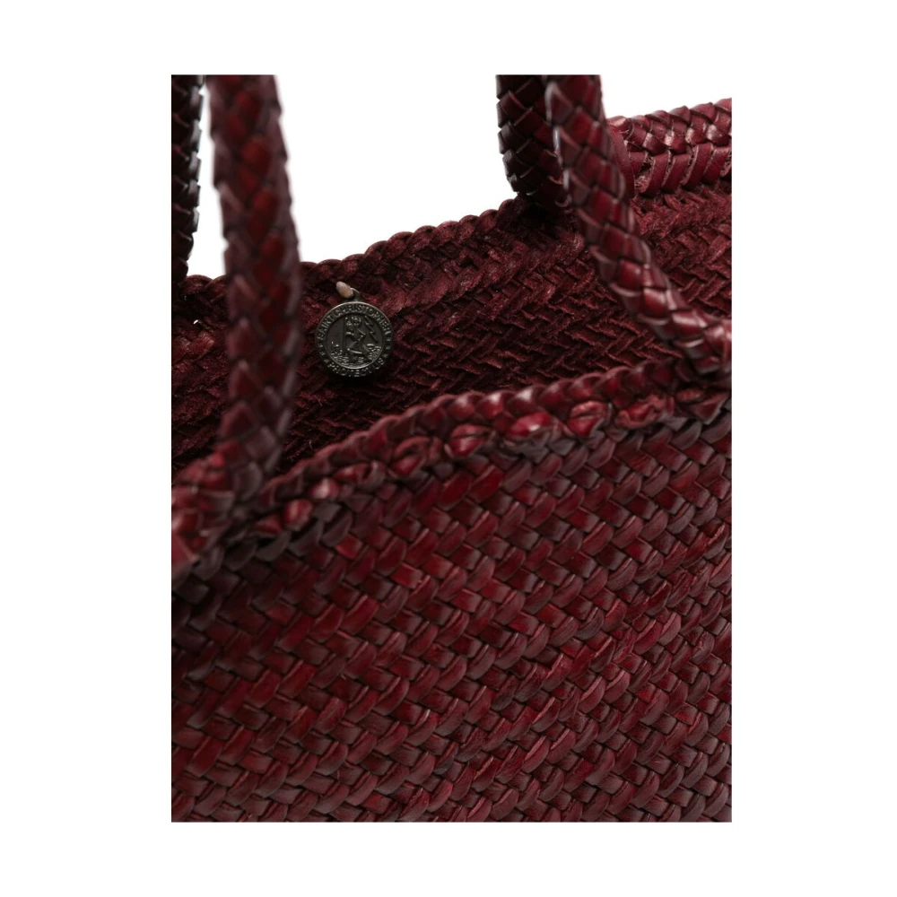 Dragon Diffusion Gevlochten Wijnrode Leren Tote Tas Red Dames
