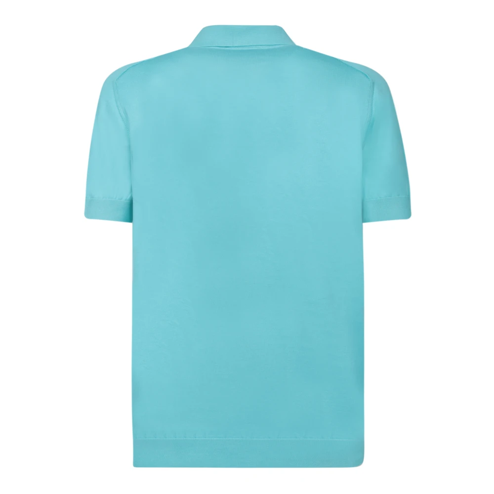Moorer Turquoise Zomer Poloshirt Blue Heren