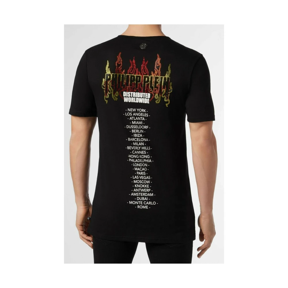 Philipp Plein Kristallen Schedel Print Ronde Hals T-shirt Black Heren
