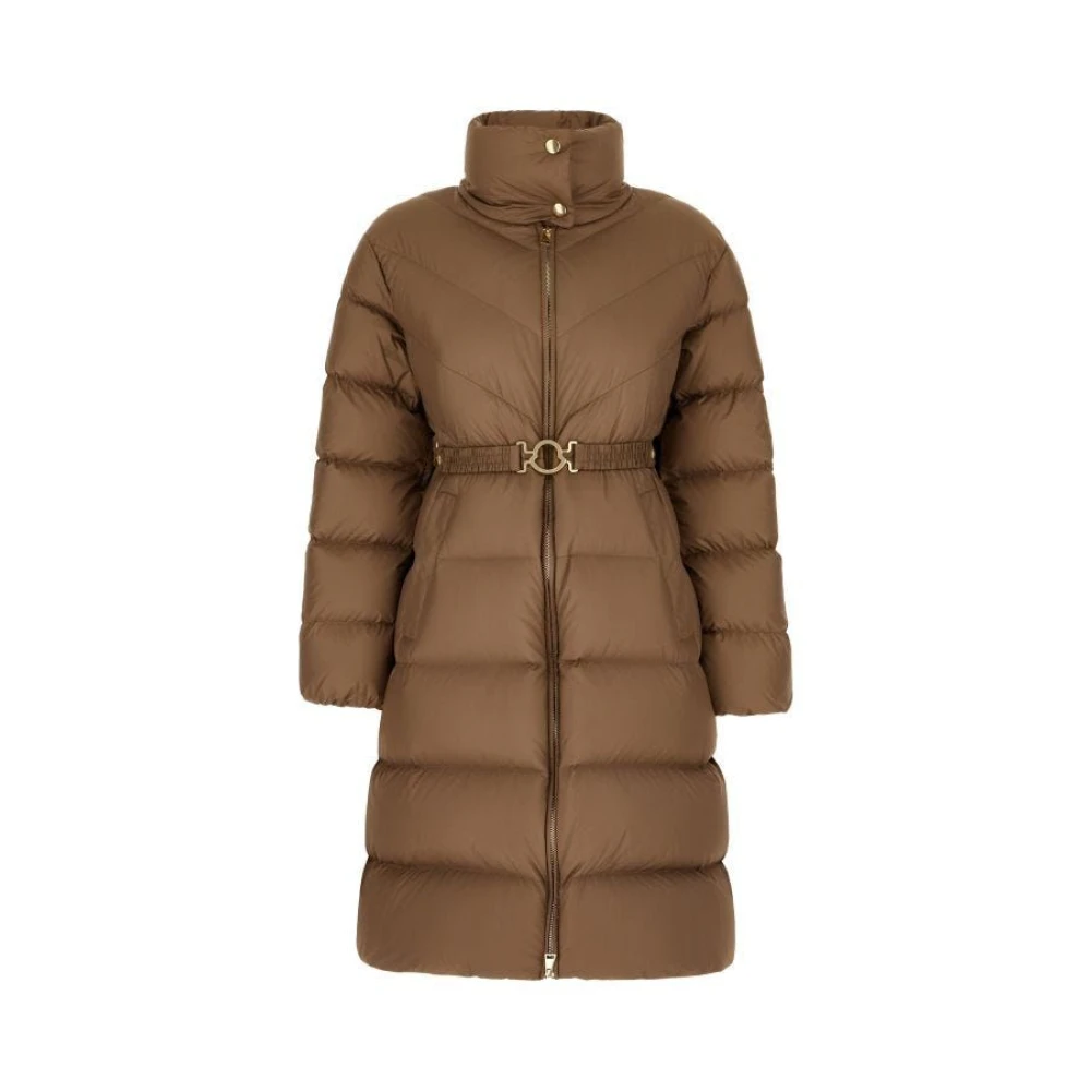 Moncler Lange Winterjas Brown Dames