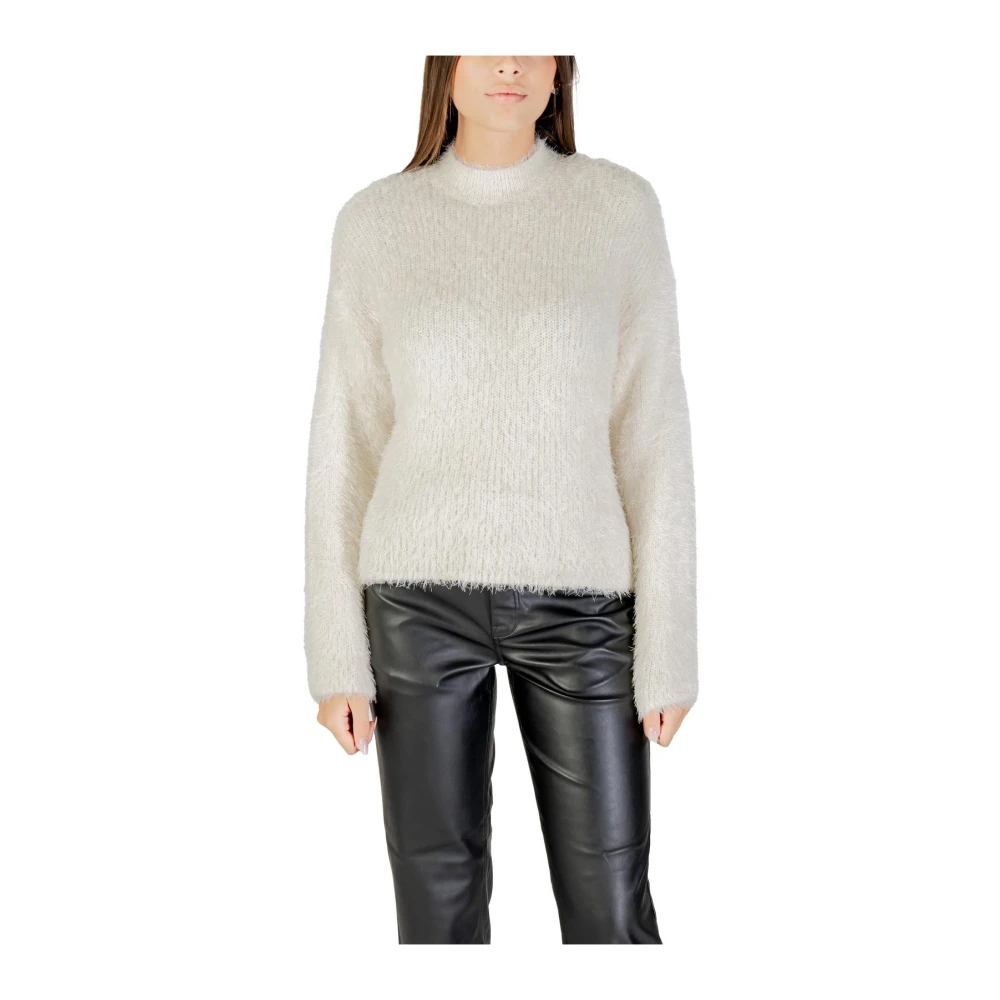 Only Women's White Round-Neck Knitwear, M, Knitwear For