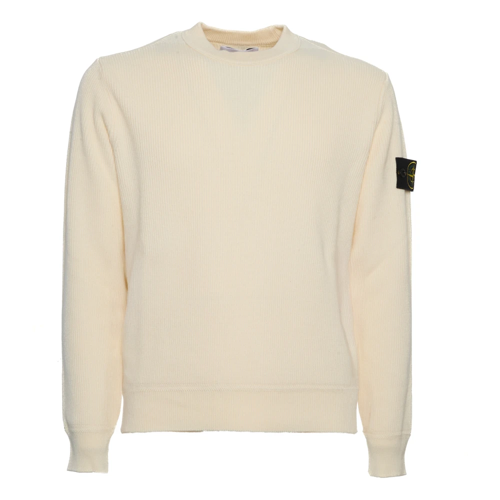 Stone Island Ribtrui in roomwit Beige Heren