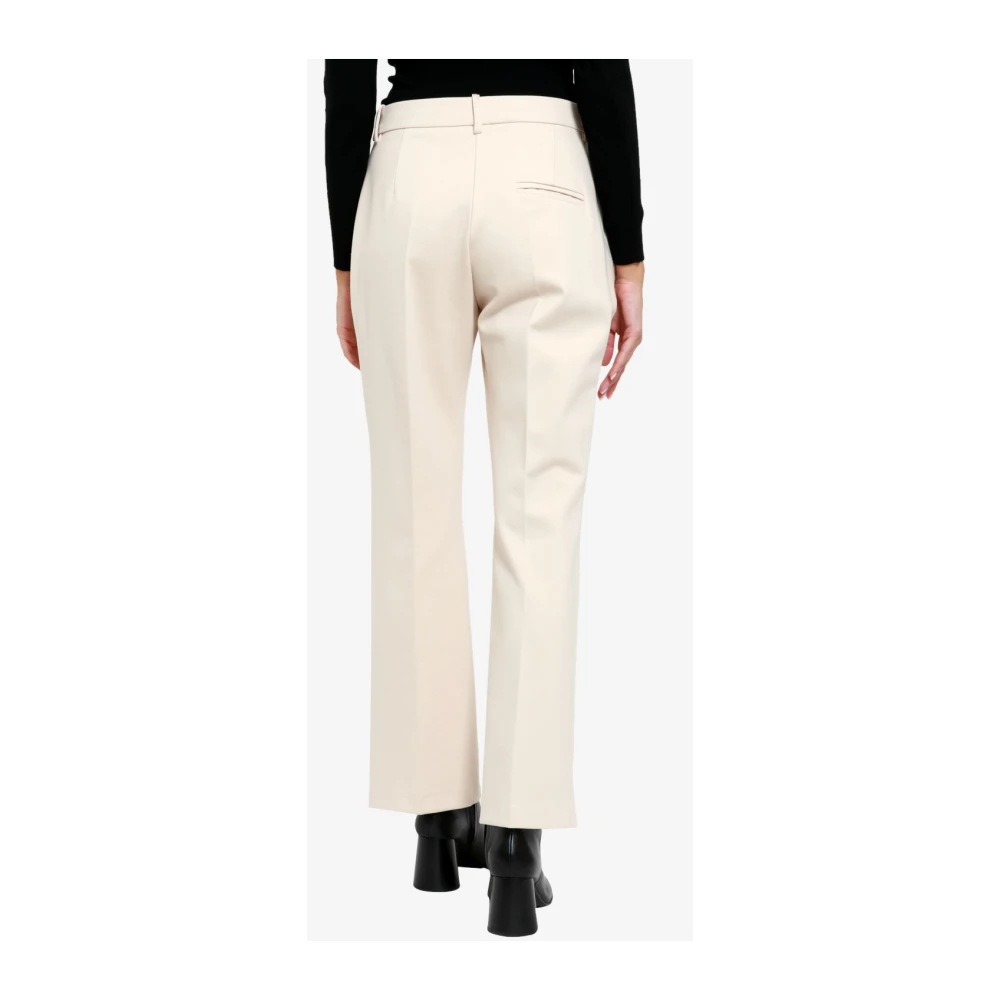 Kaos Beige Viscose Broek met knoop- en ritssluiting Beige Dames
