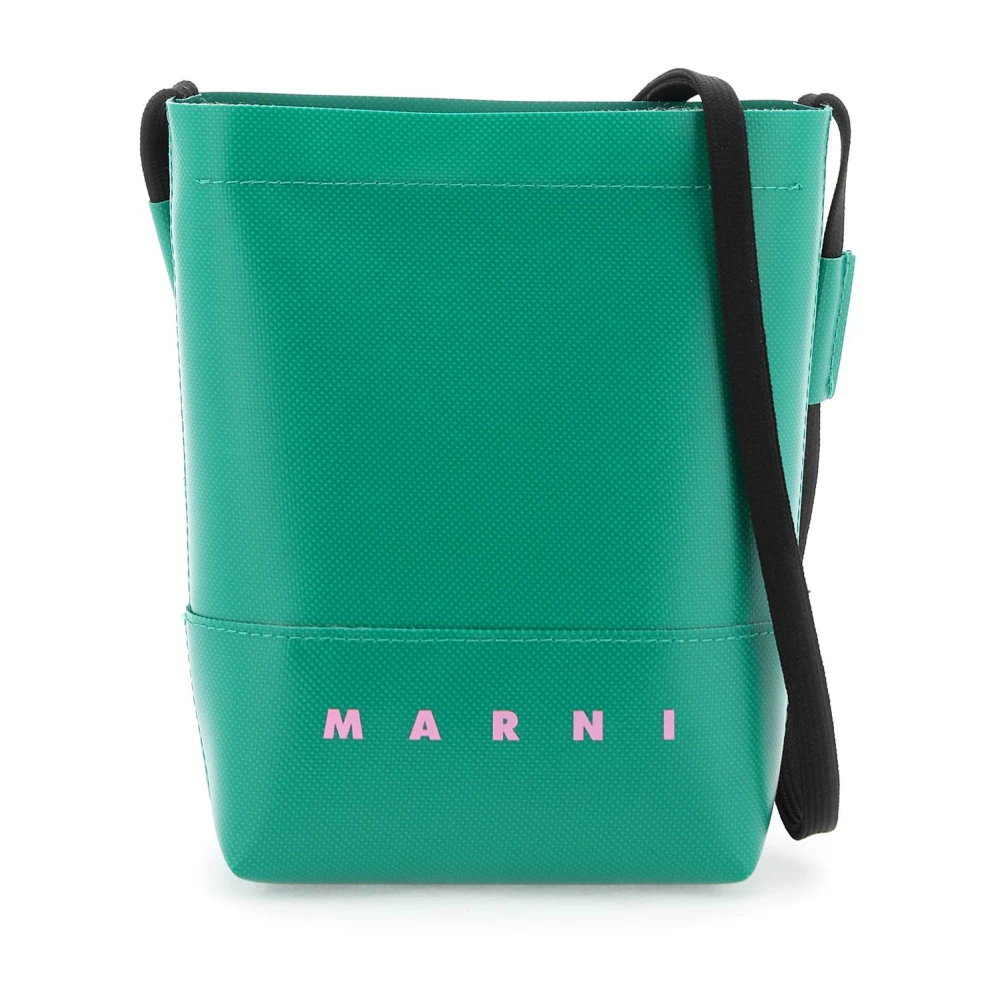 Marni Gecoate Canvas Crossbody Tas Green Heren