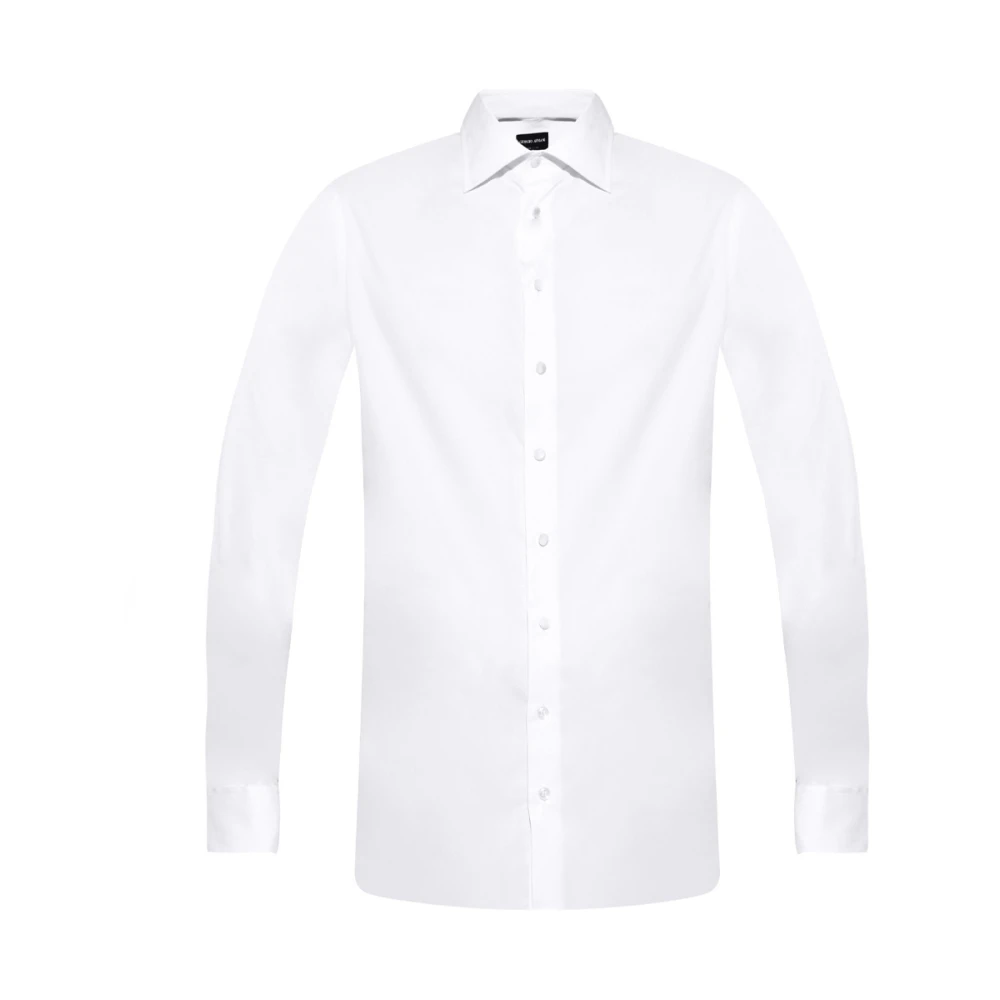 Giorgio Armani Katoenen shirt White Heren