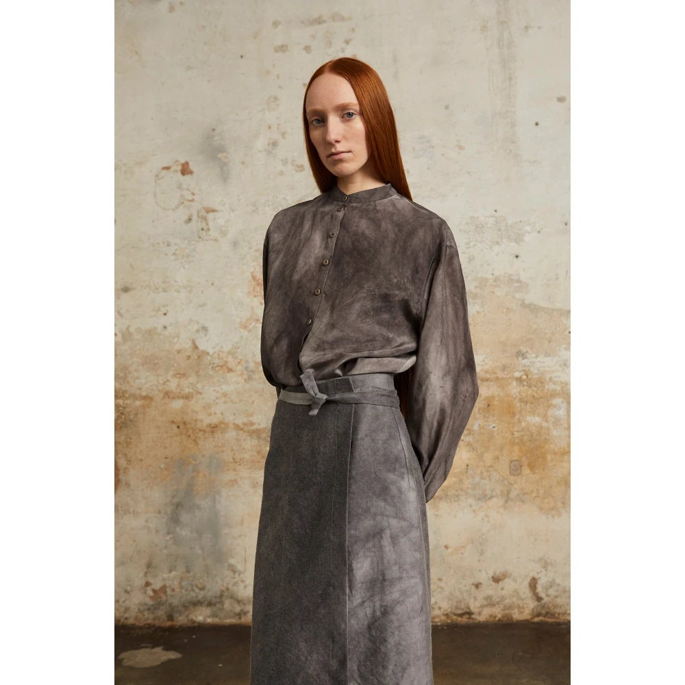 Cortana Park lila zijden overhemd Gray Dames