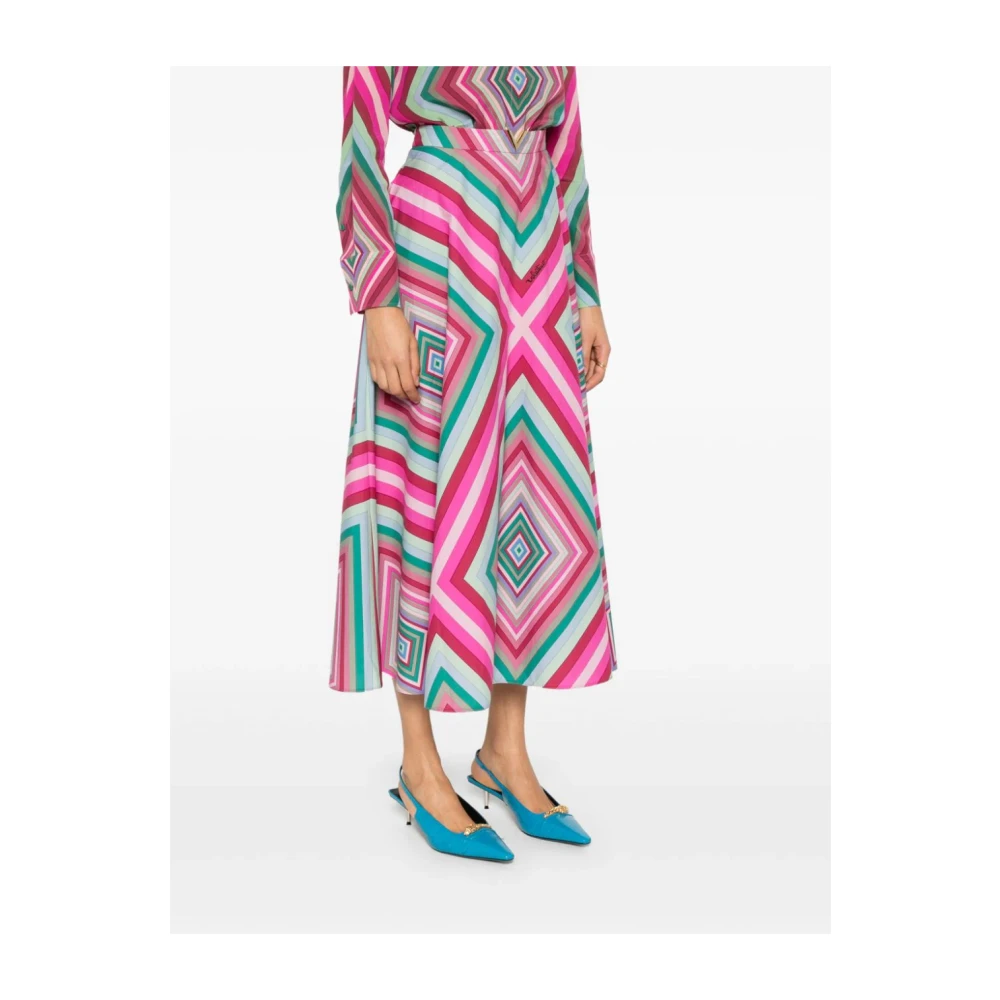 Valentino Garavani Geometrische Print Roze Rok Italië Multicolor Dames