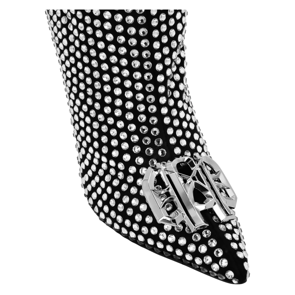 Philipp Plein Suede Strass Overknee Laarzen