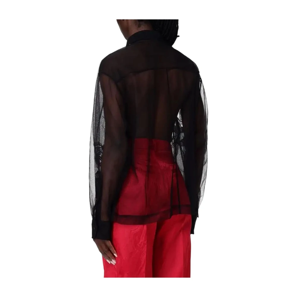 DES Phemmes Doorschijnende Elegante Overhemd Black Dames
