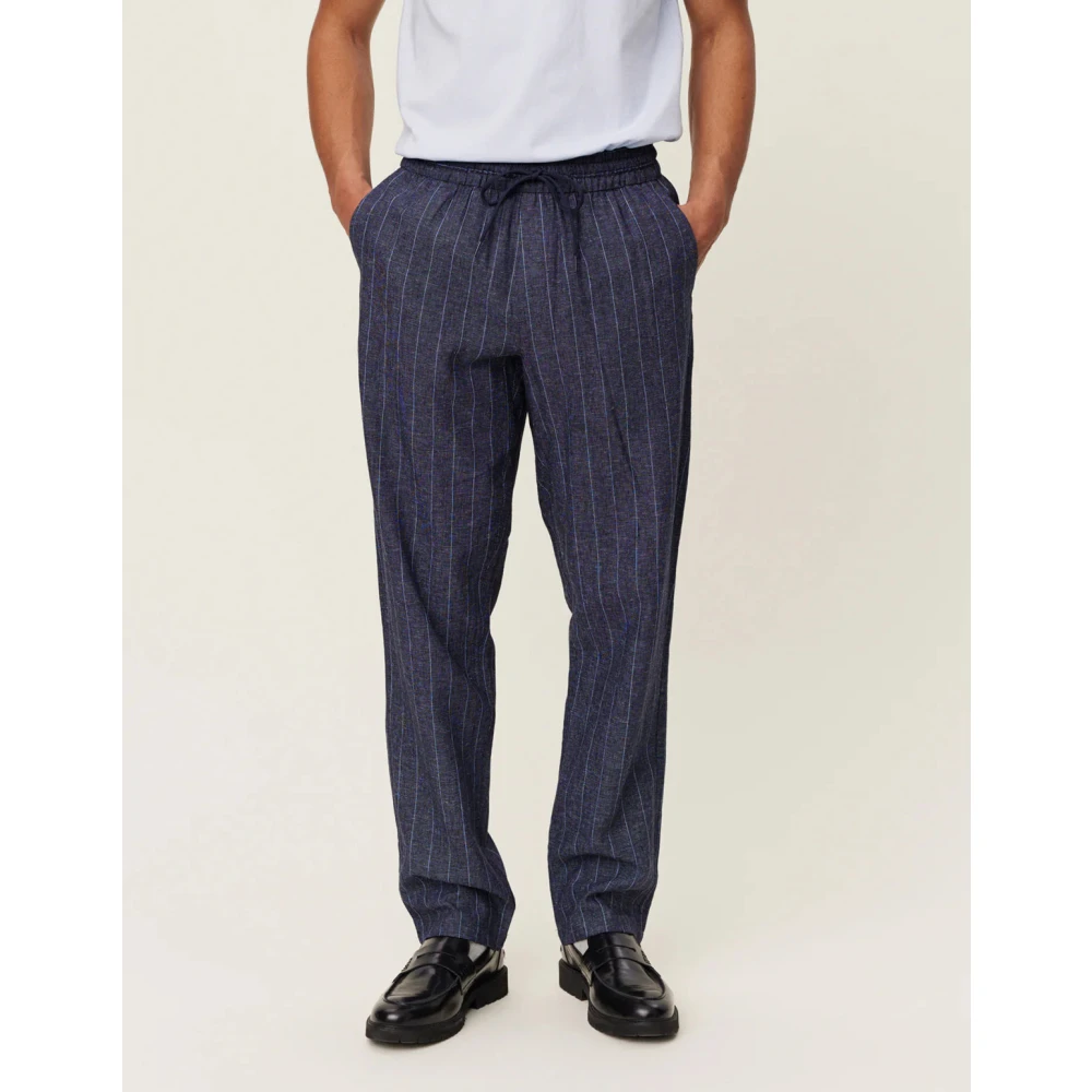 Les Deux Linnen Pak Sweat Hybrid Broek Blue Heren