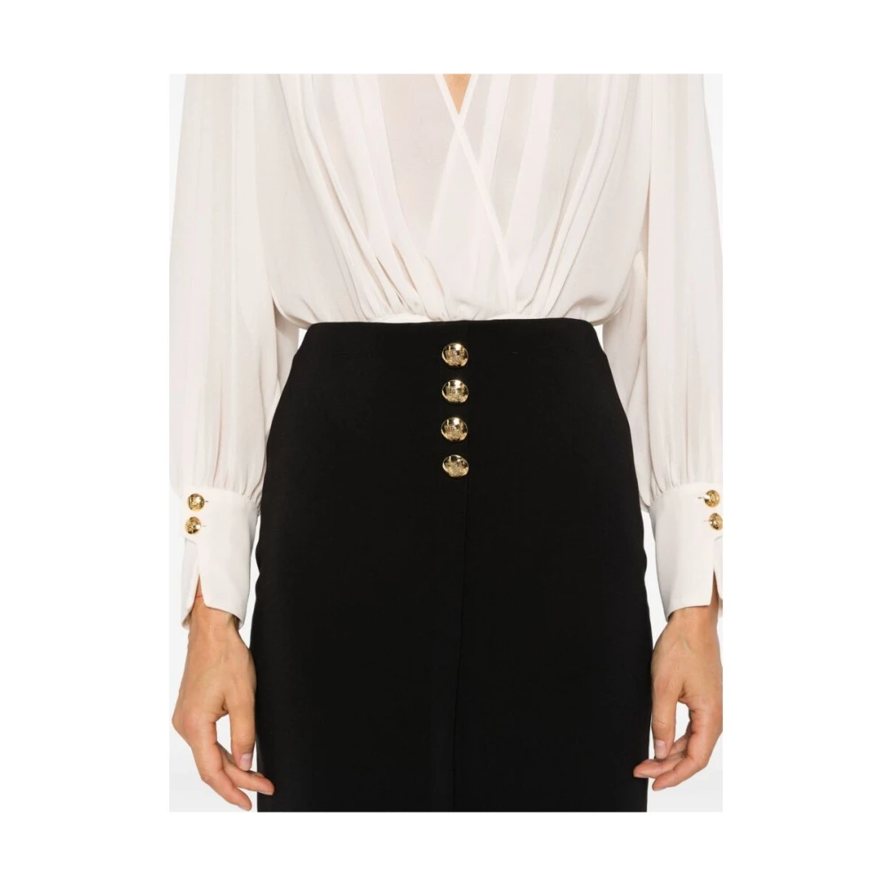 Elisabetta Franchi Diepe V-hals Geplooide Jurk Multicolor Dames
