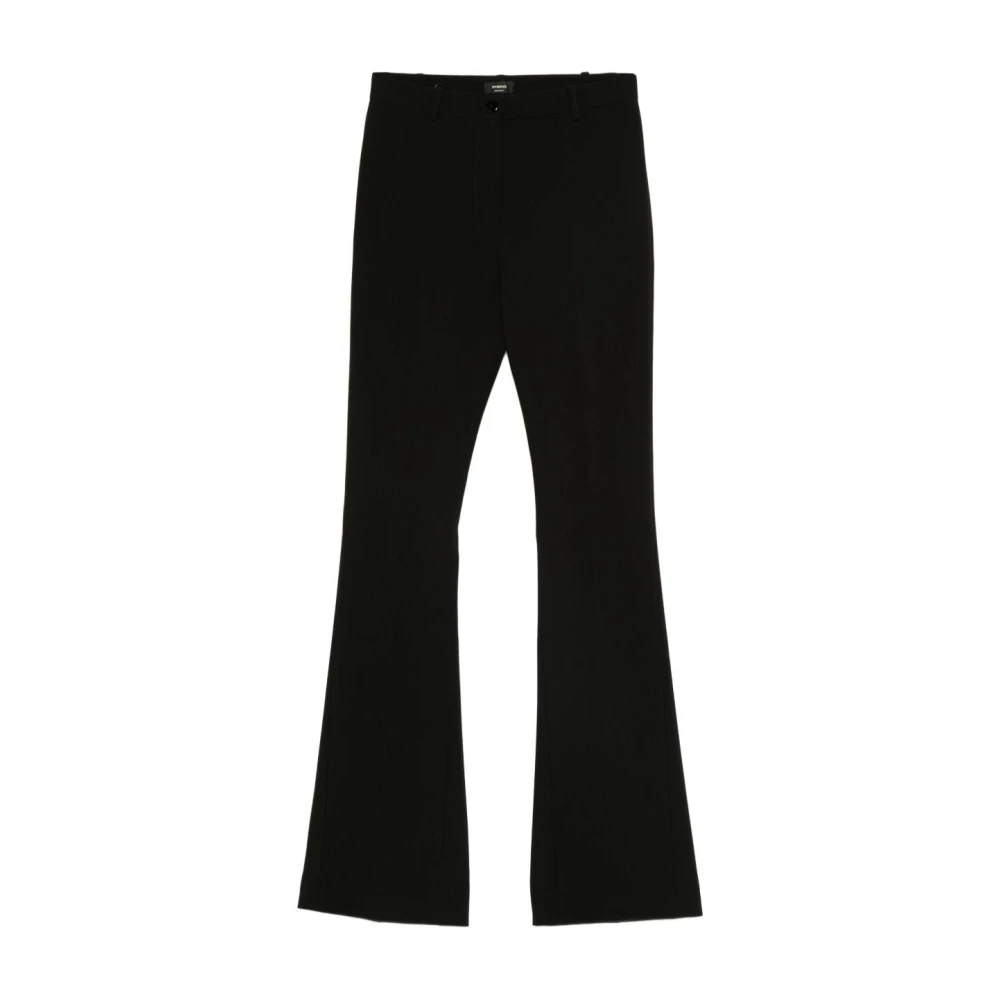 Pinko Wide Trousers, Female, L, Logogrifo Trousers Black