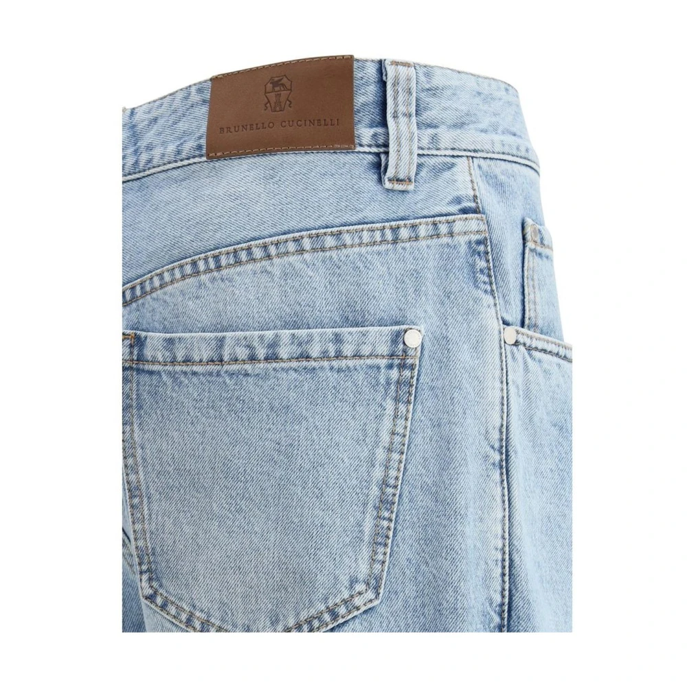 BRUNELLO CUCINELLI Moderne Five-Pocket Jeans met Patch Detail Blue Dames