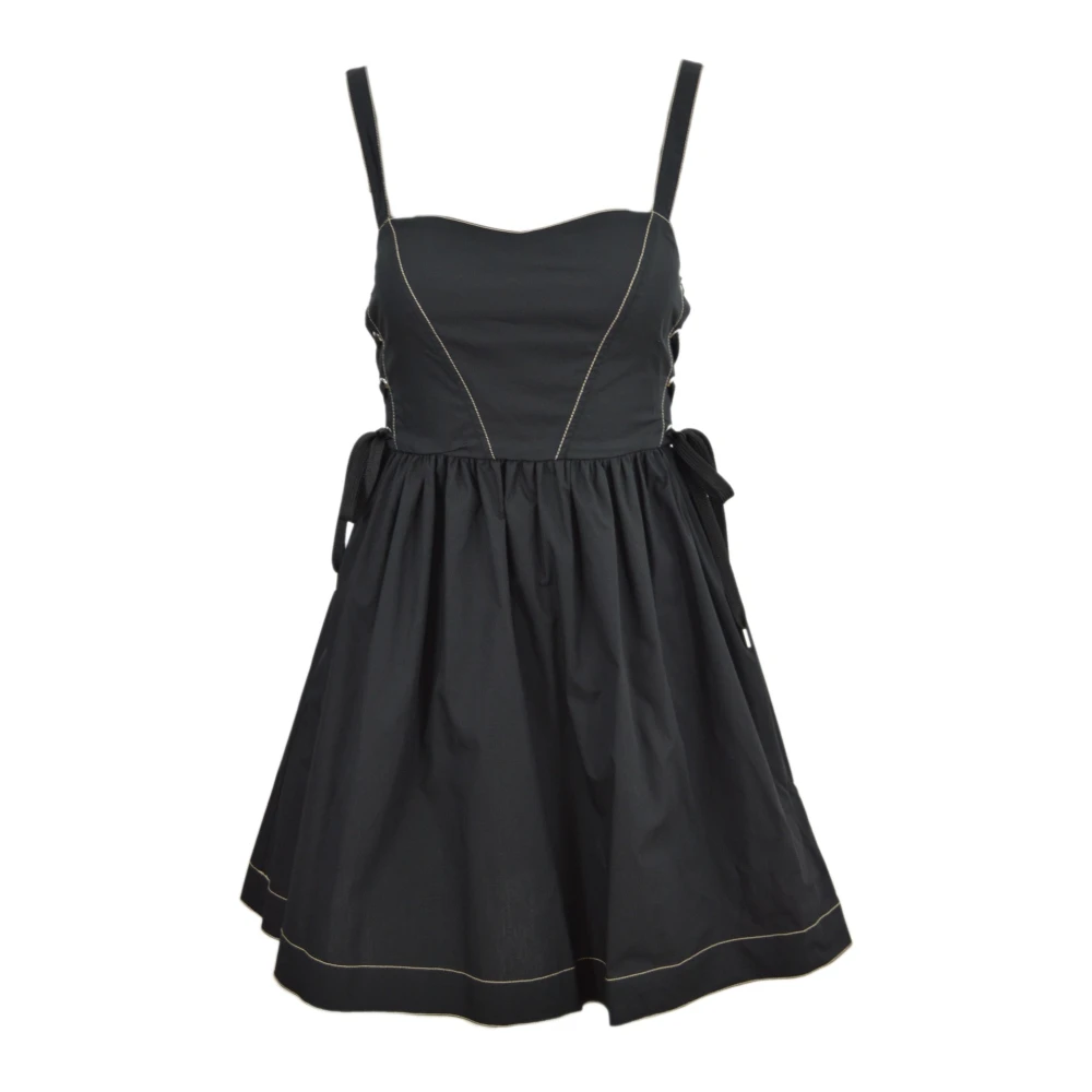 Pinko Popeline Jurk Regular Fit Black Dames