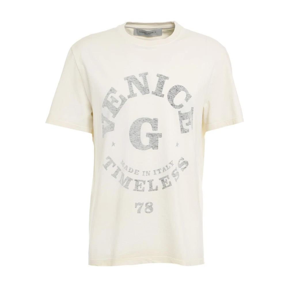 Golden Goose Witte T-shirts Polos voor Heren White Heren