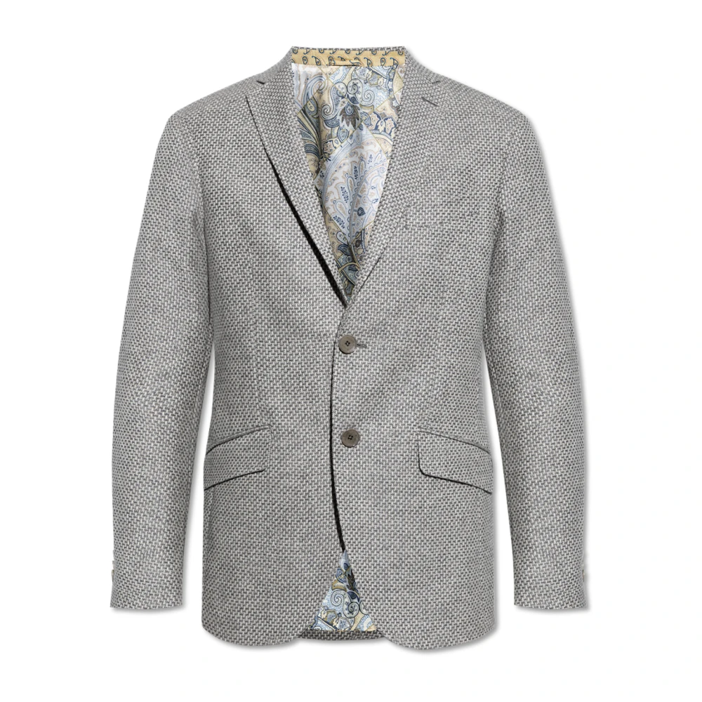 ETRO Wollen Blazer Gray Heren