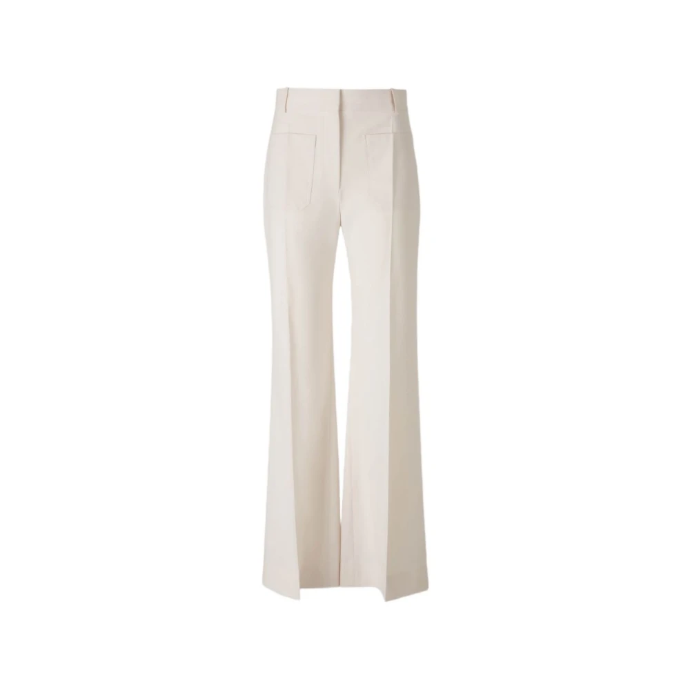 Victoria Beckham Women's White Wide Trousers, S, Wide Leg Trouser