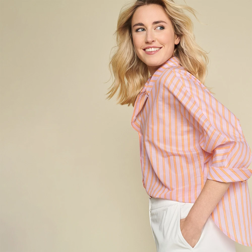 Marie Méro Gestreepte Viscose Blouse met Lange Mouwen Multicolor Dames