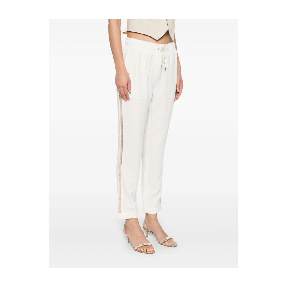 Liu Jo Trekkoord Taille Witte Broek White Dames