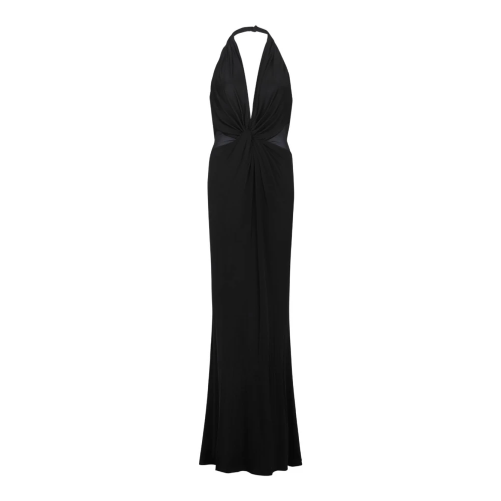 Tom Ford Doorschijnende Zwarte Maxi Jurk Black Dames