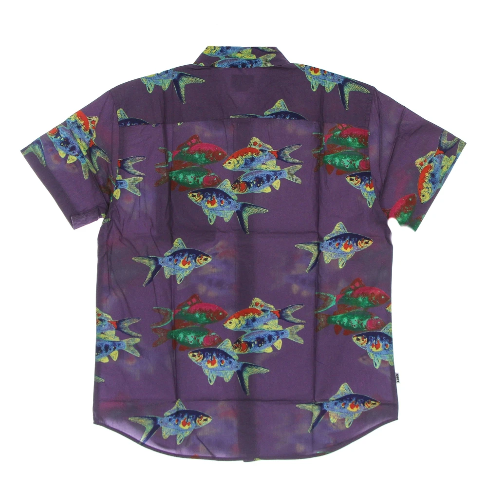 Obey Geweven lavendel zijden herenshirt Multicolor Heren