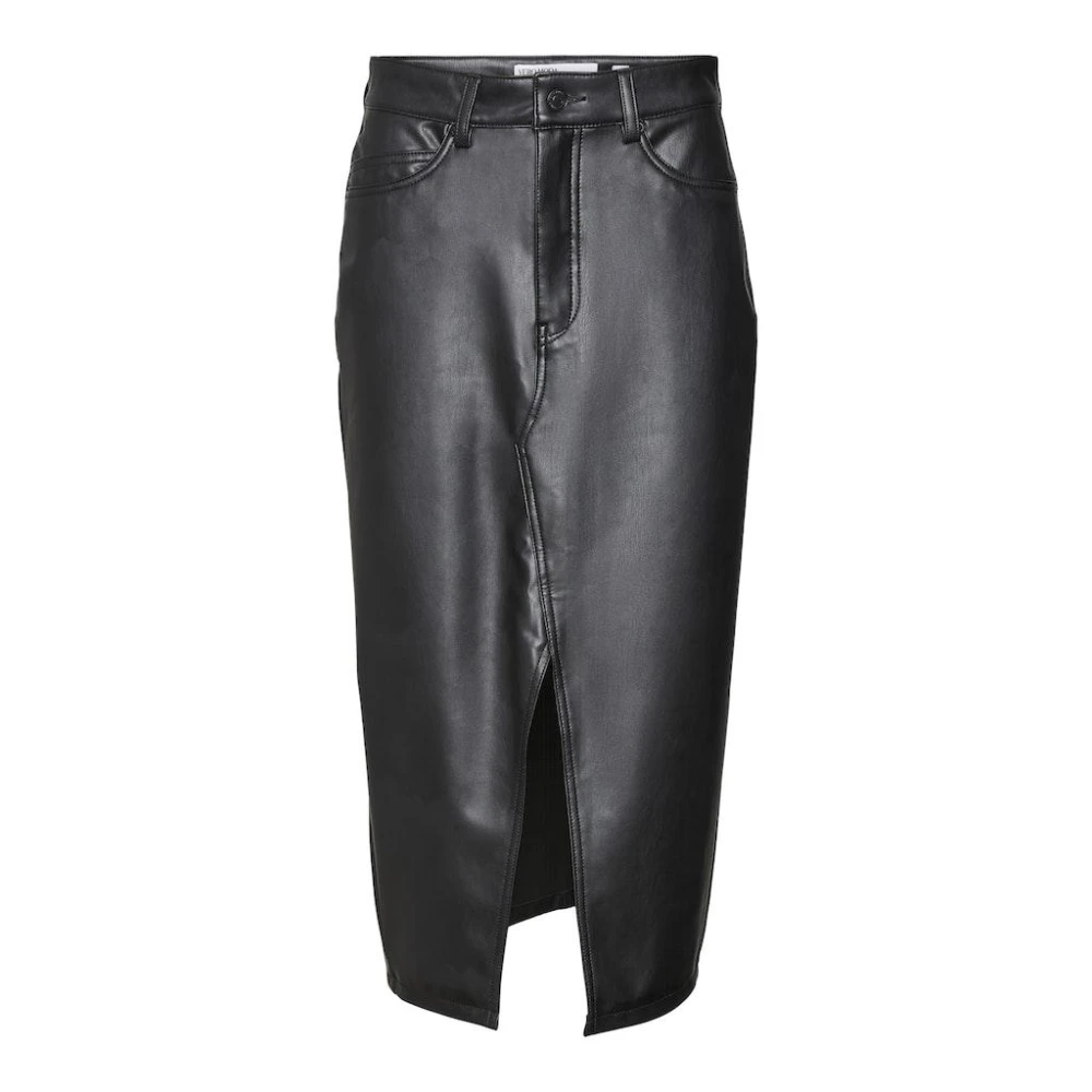 Vero Moda Zwarte Kuitlengte Rok Black Dames