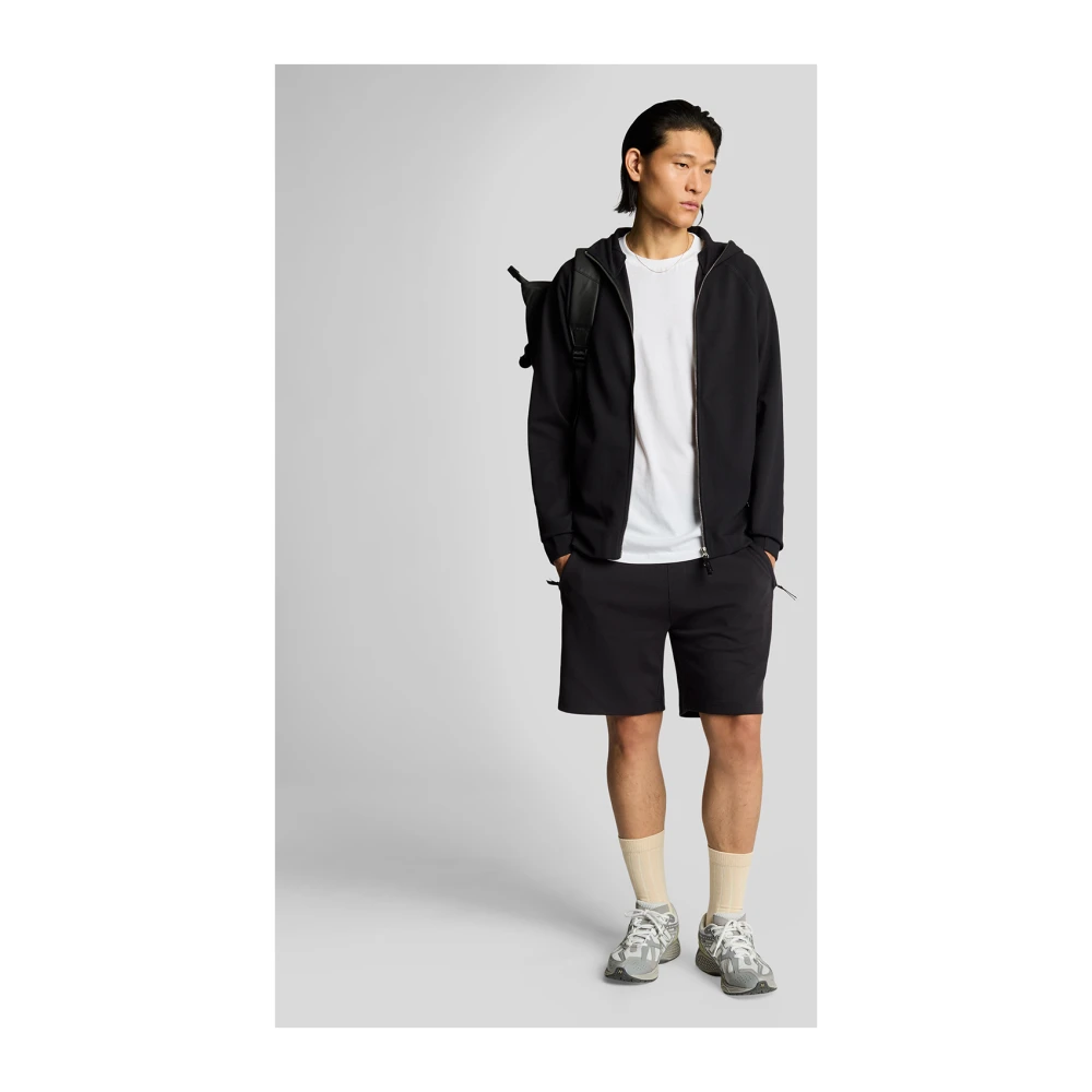 Lyle & Scott Mid Layers Diagonal Interlock Hooded Zip Through Black Heren