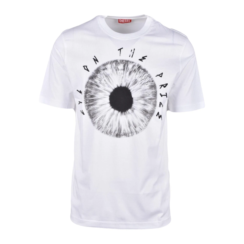 Diesel Sportief Katoenen T-shirt White Heren