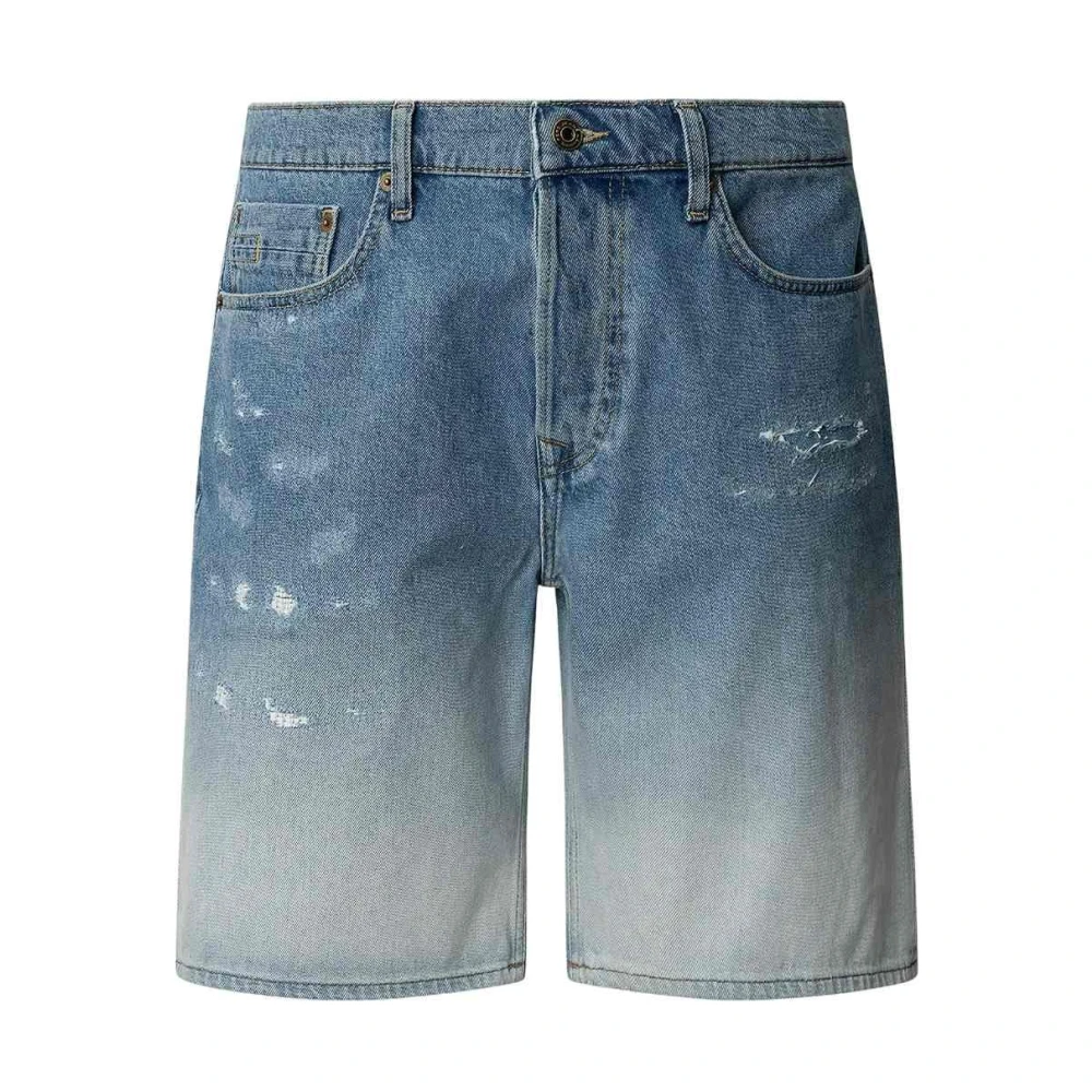 Pepe Jeans Men's Blue Loose Fade Bermuda Shorts - Denim Shorts - W34 - Shorts