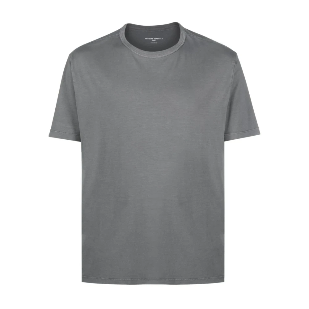 Officine Générale Lyocell katoenen T-shirt Maat Medium Gray Heren