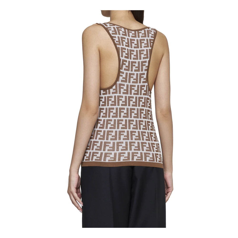Fendi Stijlvolle T-shirts en Polos Brown Dames