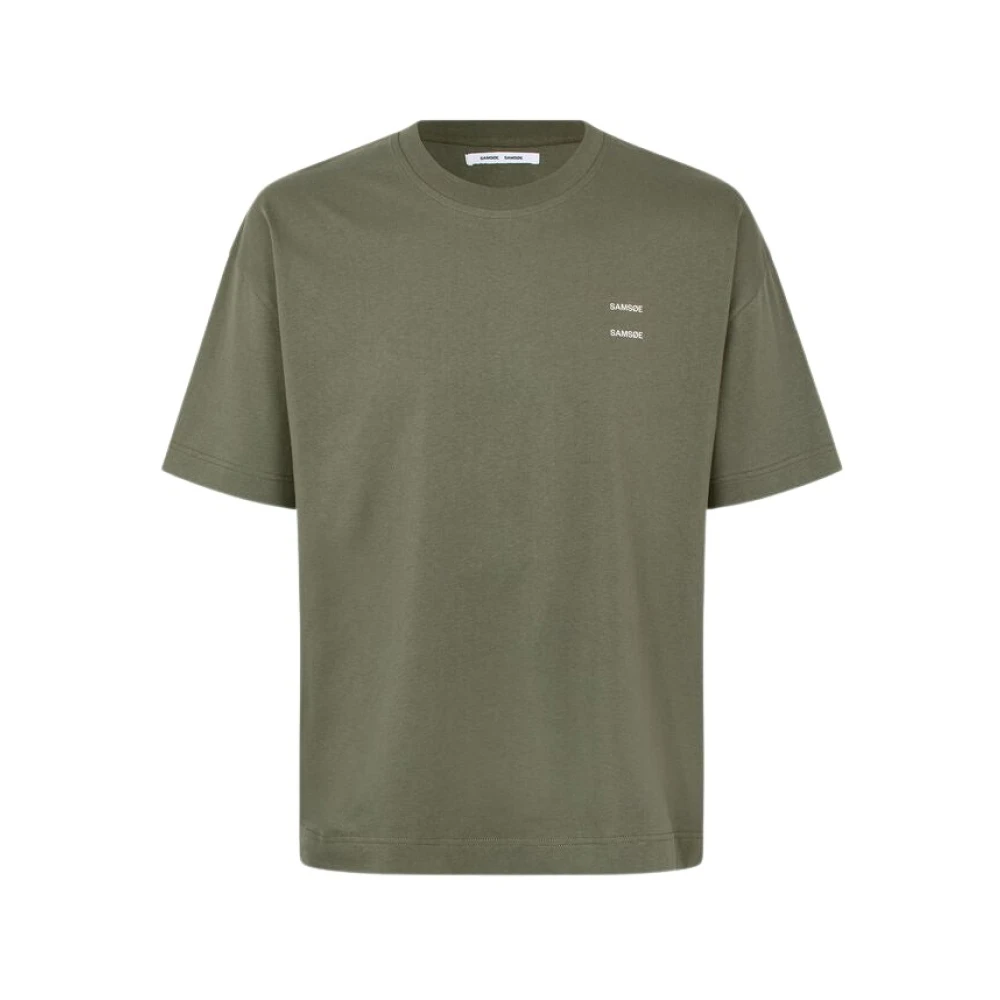 Samsøe Ruimvallend Bedrukt T-shirt Green Heren