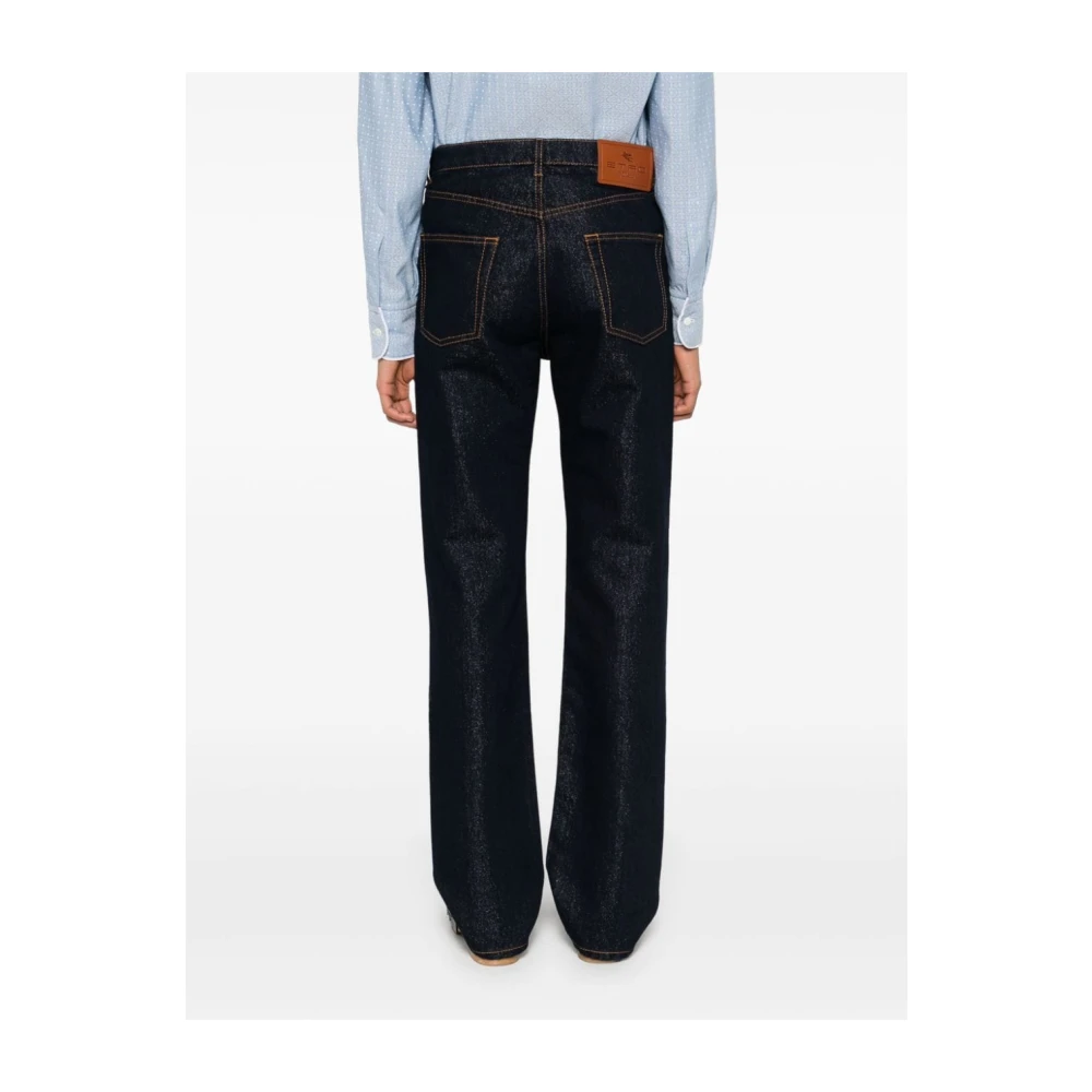 ETRO Blauwe Denim Broek met Lurex Details Blue Dames