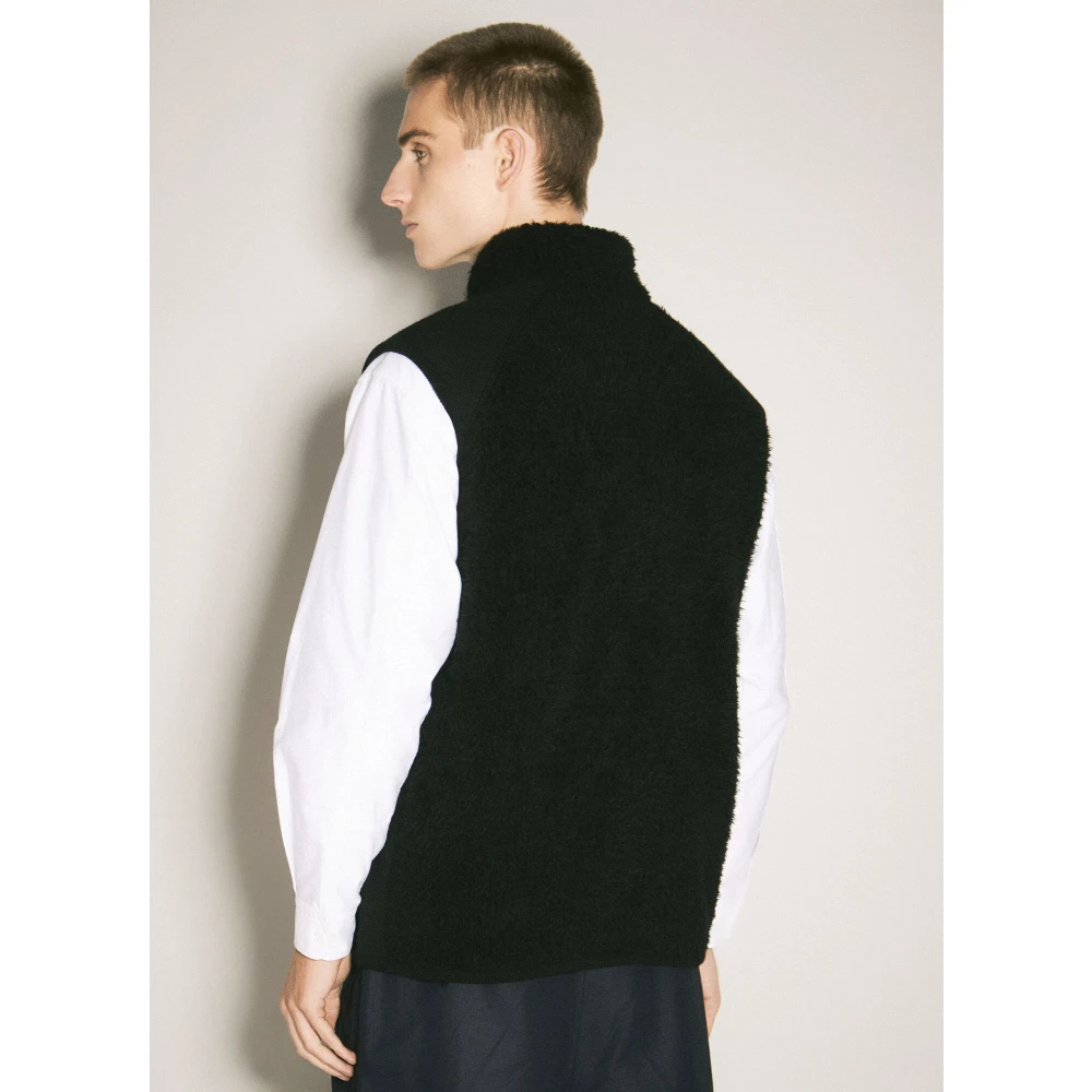 Comme des Garçons Geribbeld Wolmix Vest Black Heren