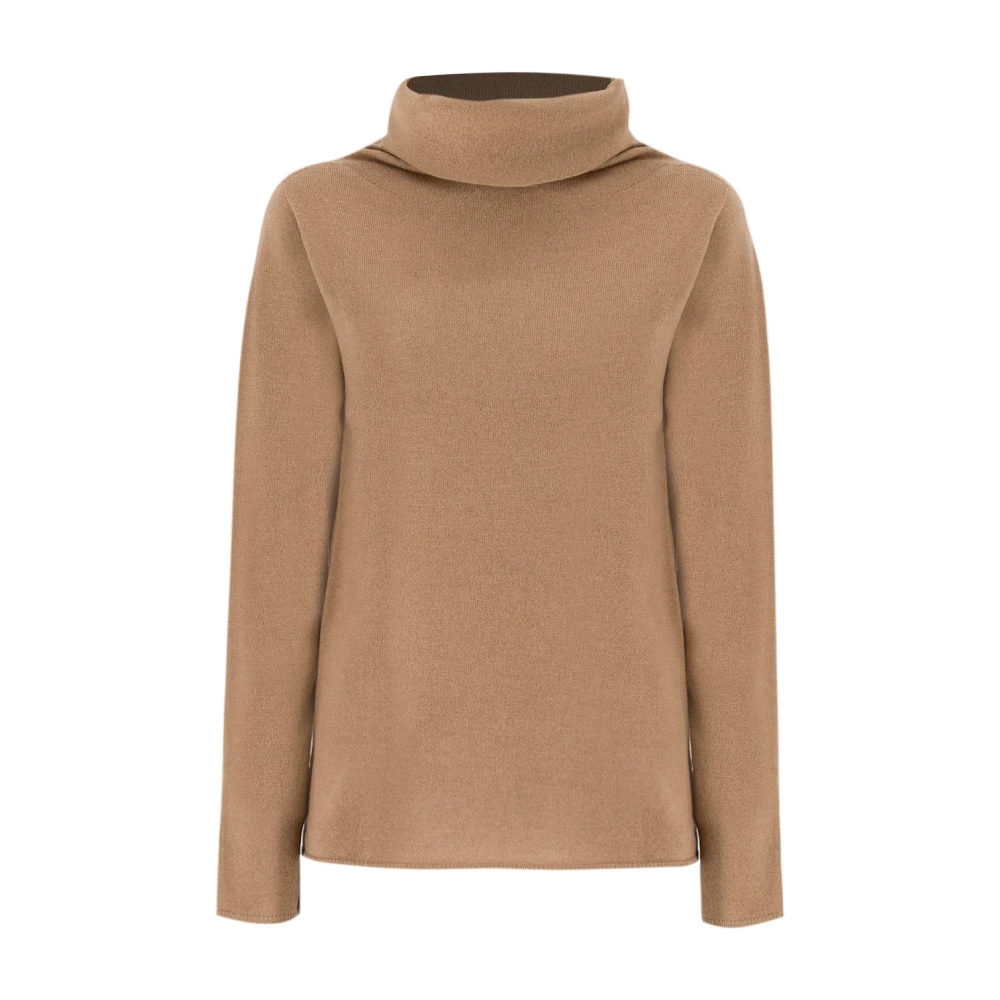 Le Tricot Perugia Elegant Turtleneck Jumper Brown Dames