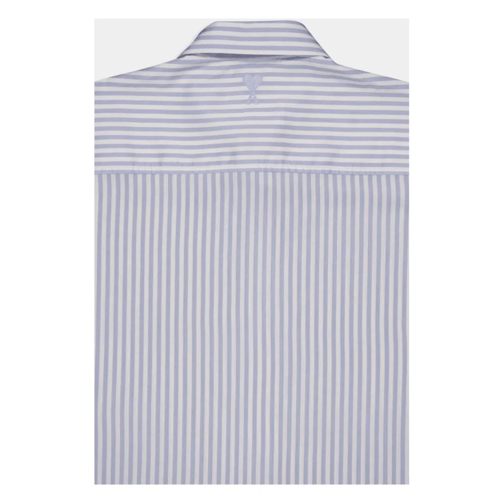 Ami Paris Gestreept korte mouwen overhemd Blue Heren