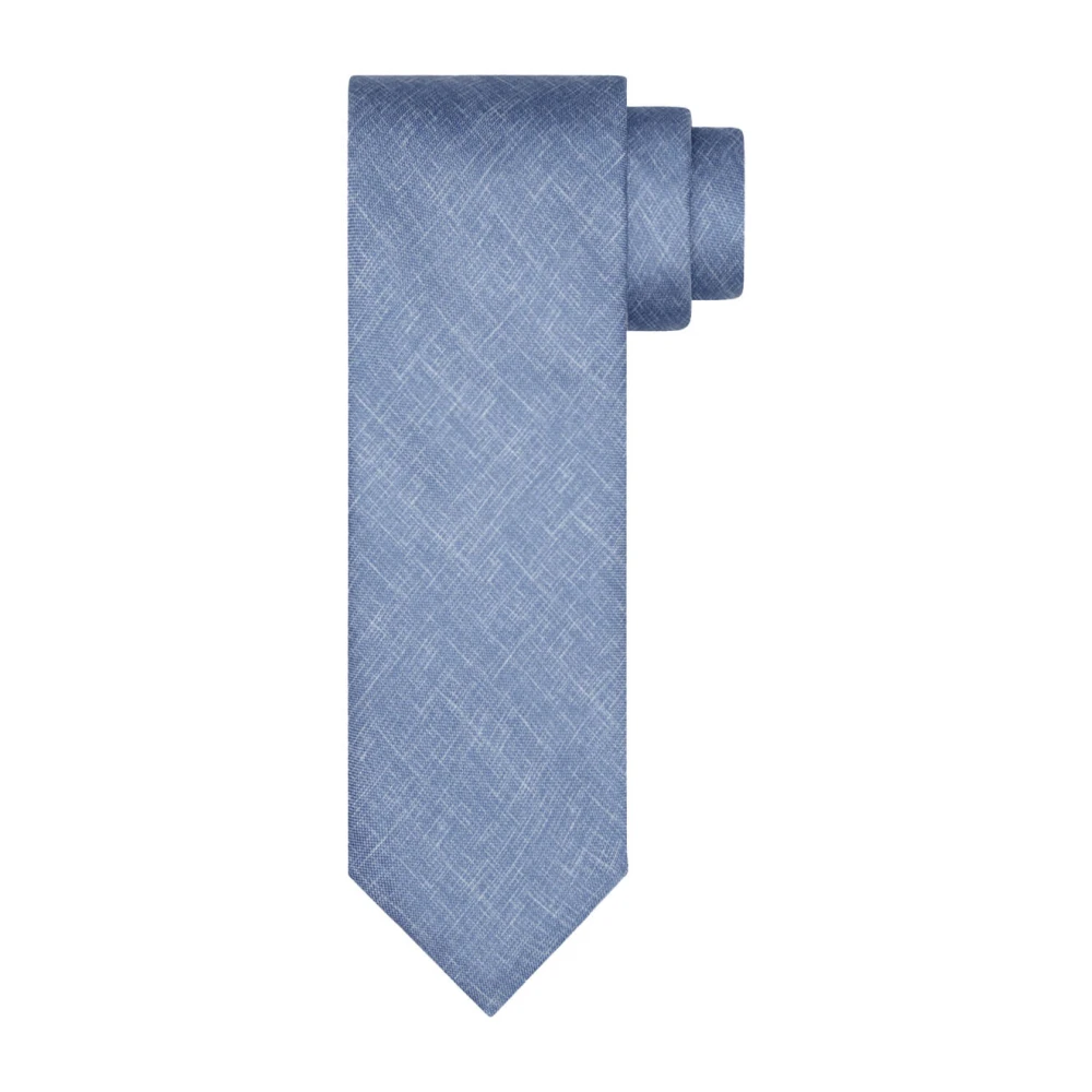 Profuomo Zijden Print Blauwe Stropdas Blue Heren