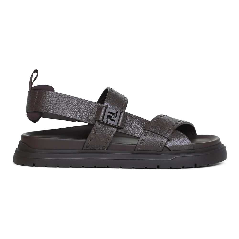 Fendi Chunky Sandals - Male - Flat Sandals - Brown - 6 Uk - Shoes