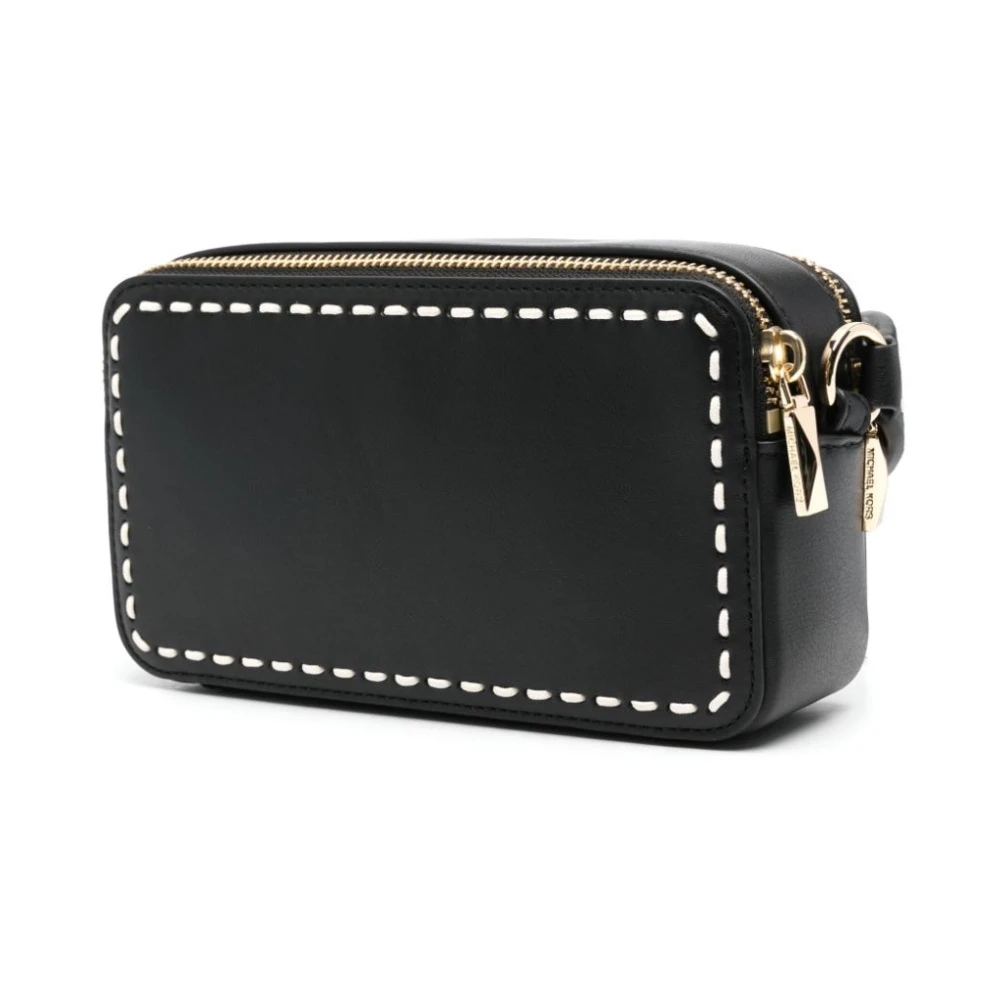 Michael Kors Zwarte Crossbodytas met Goudkleurig Logo Black Dames