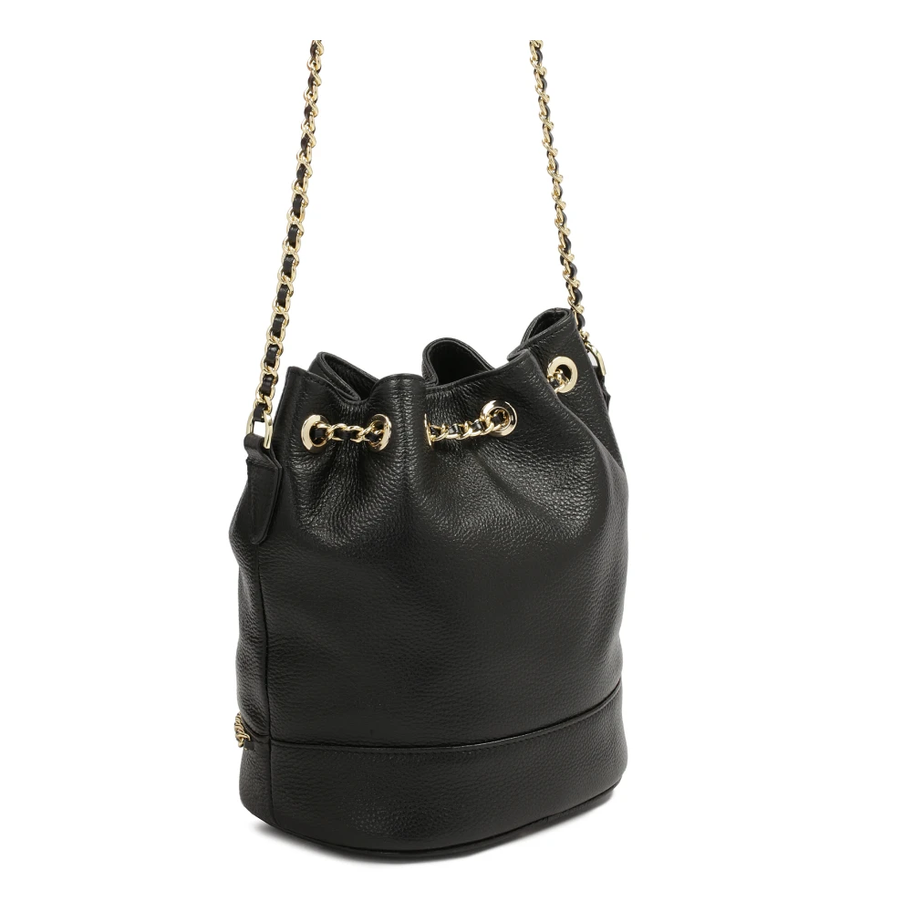 Kazar Leren tas handtas met gouden ketting Black Dames