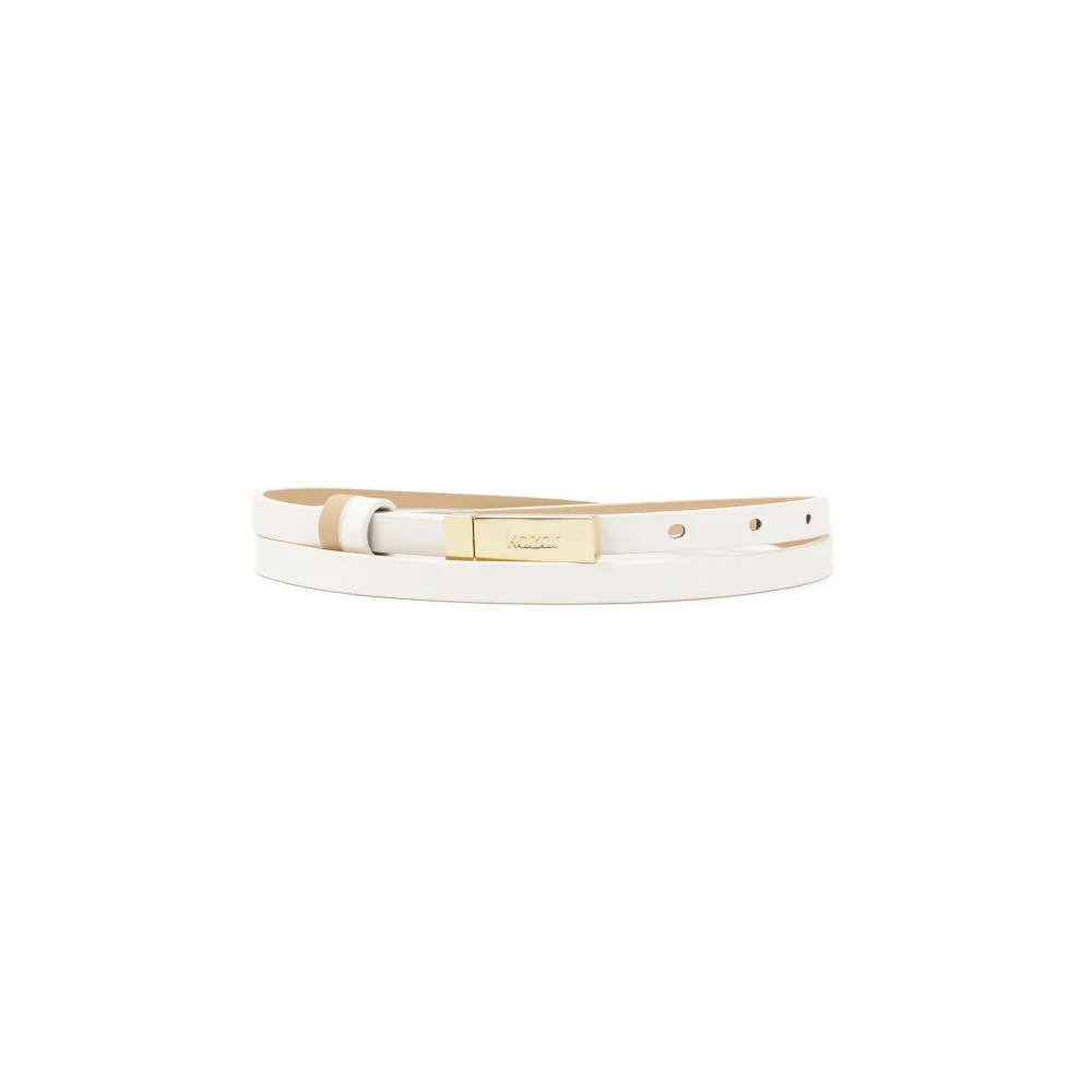 Kazar Leren smalle riem White Dames