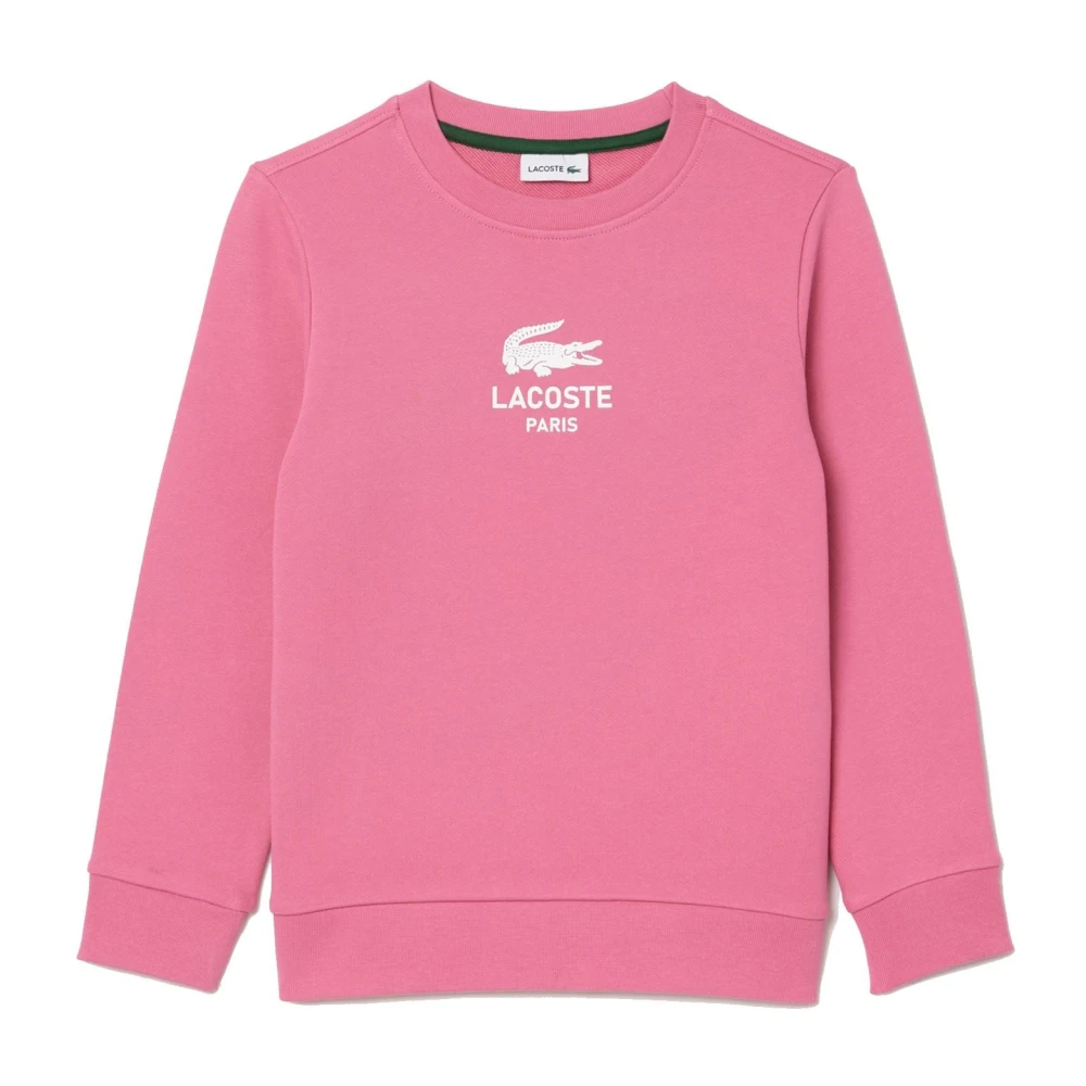 Lacoste Tryckt Sweatshirt med Klassiska Detaljer Pink, Unisex