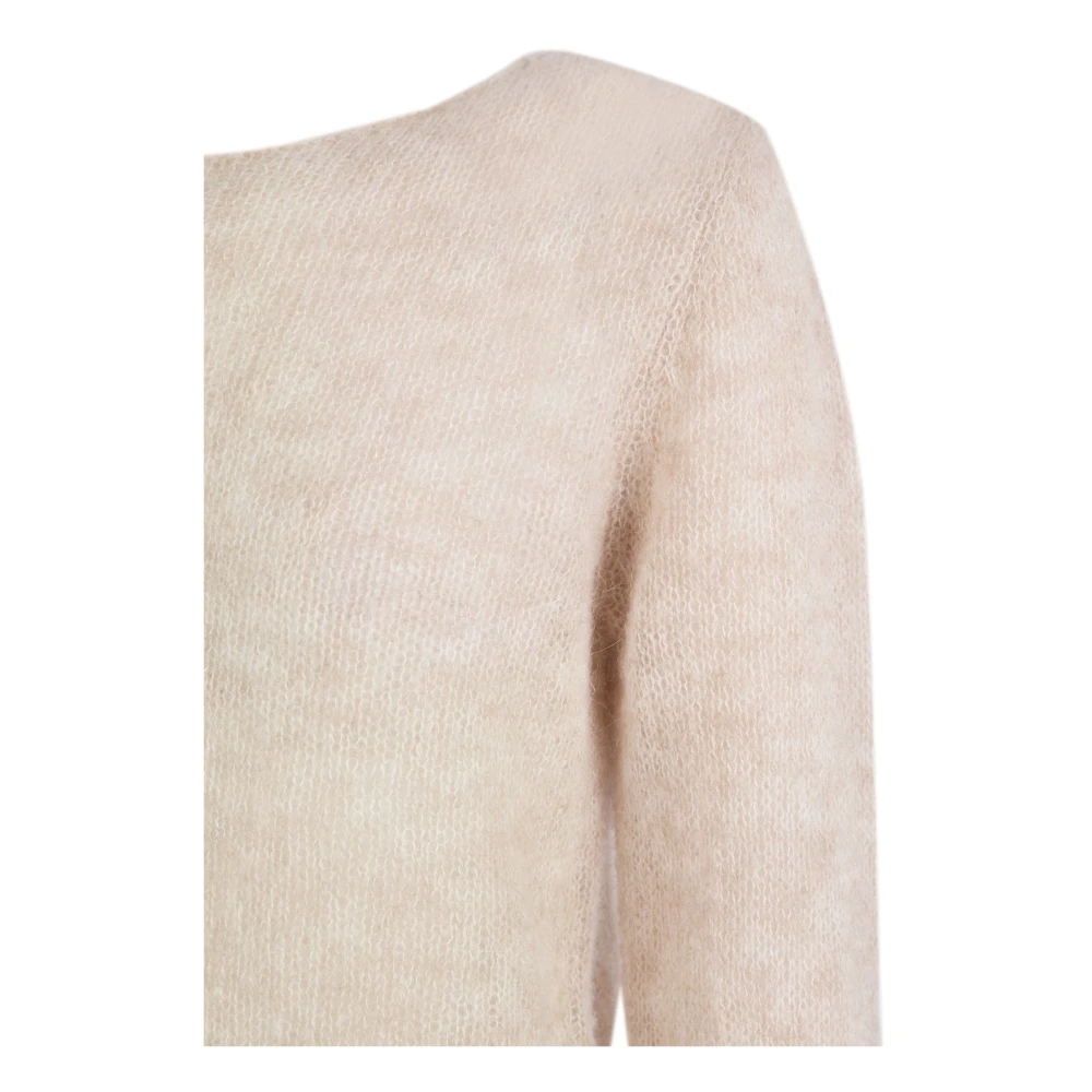 Cortana Asymmetrische Alpaca Merino Zijde Trui Beige Dames