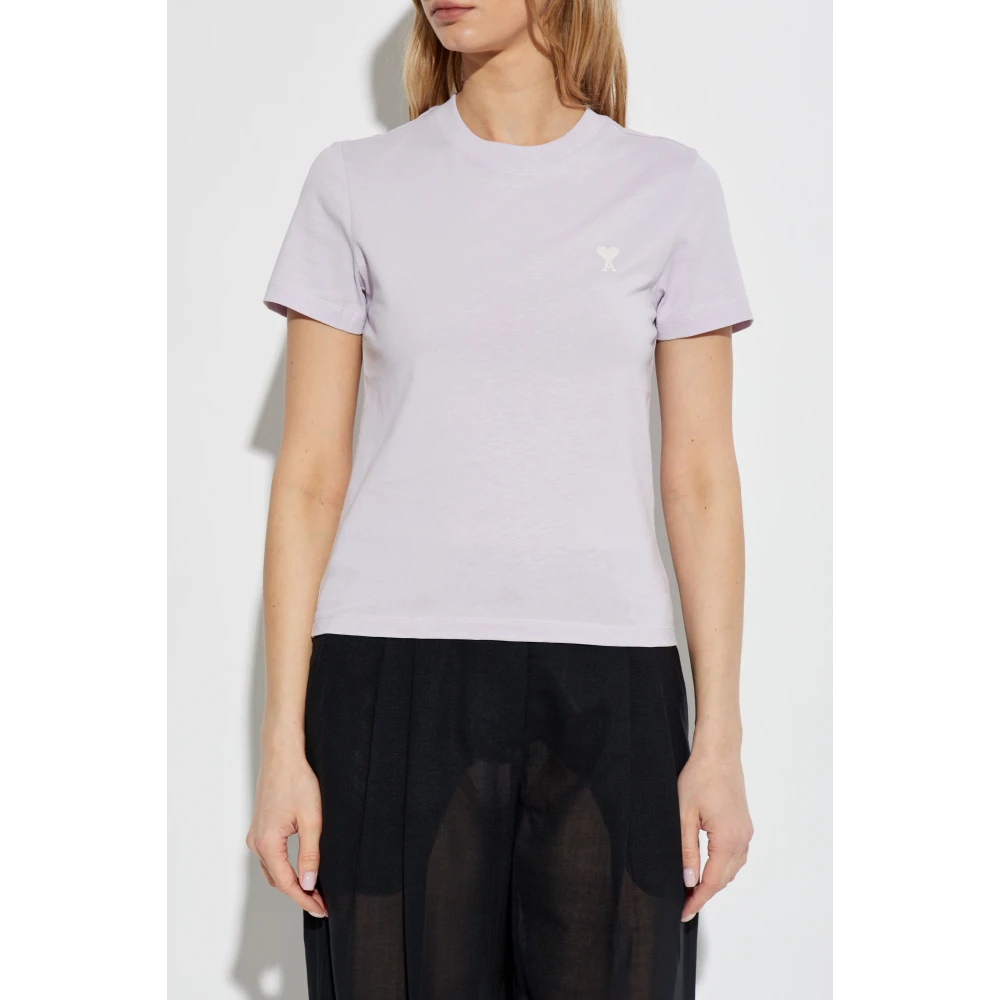 Ami Paris T-shirt met logo Purple Dames
