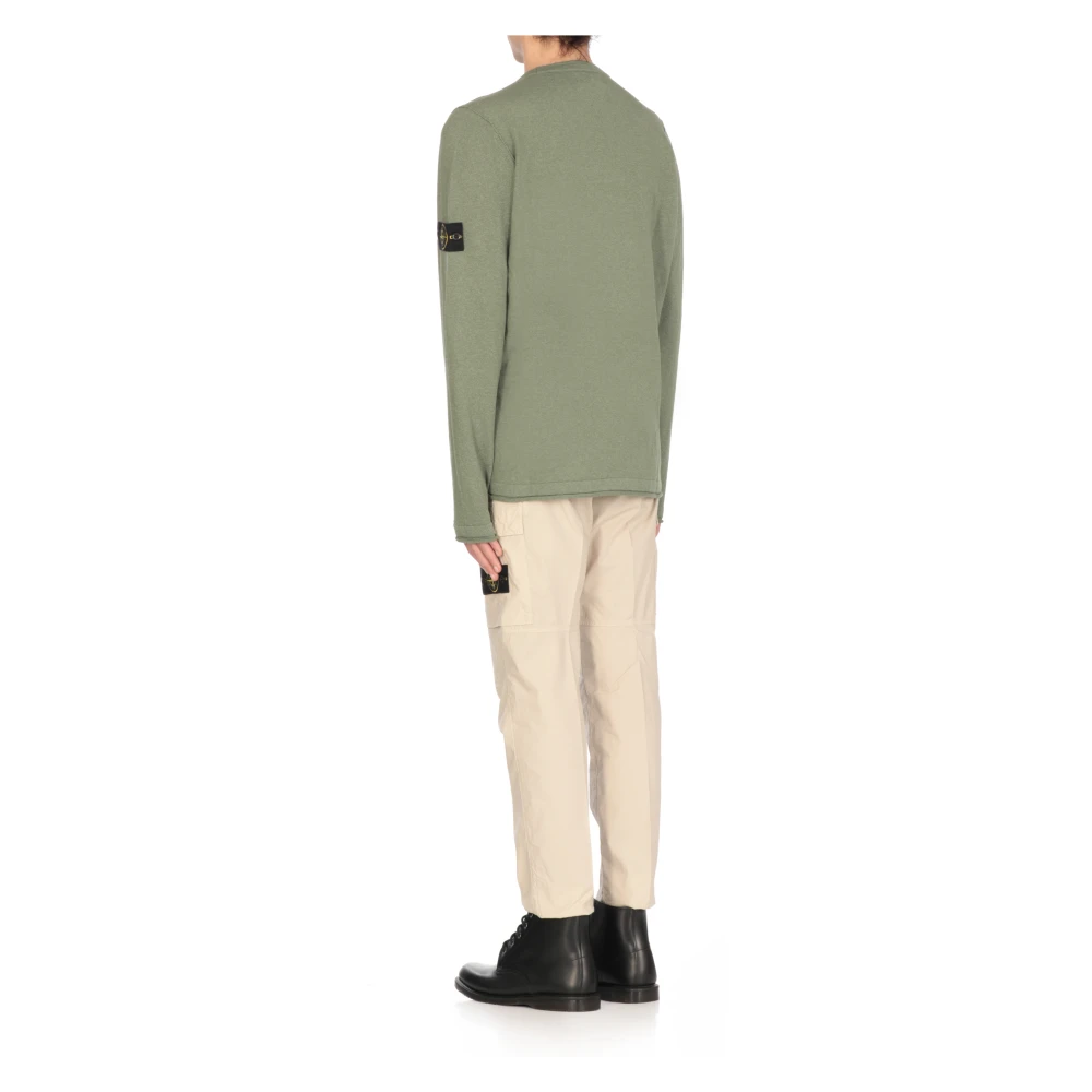 Stone Island Groene Katoenen Trui met Logopatch Green Heren